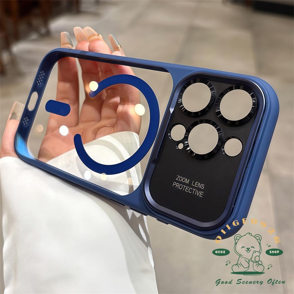 【 Ốp lưng iPhone17 】 Vỏ điện thoại acrylic từ tính da cam iphone17 Pro Max 16 15 cho vỏ iPhone Vỏ mềm silicon TPU chống sốc