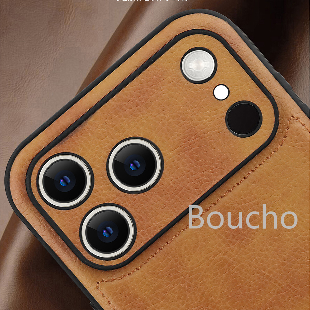 Ốp Lưng Cho iPhone Air 17 Pro Max Ốp Điện Thoại Chống Sốc Cho iPhone 14 15 16 Plus Pro Max 16E 16Promax 17Pro Luxury Slim Fit Premium Leather Back Cover