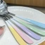 Muỗng tròn thép không gỉ cán dẹp nhiều màu loang 16.5cm