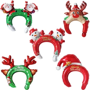 5 / 10 Chiếc Giáng Sinh Băng Đô Bóng Hoạt Hình Ông Già Noel Mũ Giáng Sinh Nhôm Phim Bóng Đồ Chơi Trẻ Em