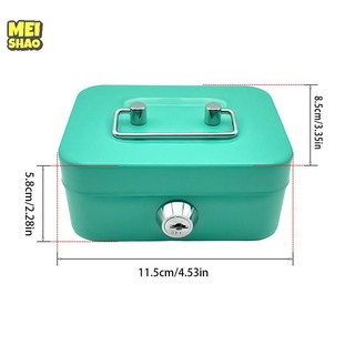 MeiShao Hộp An Toàn Tiền Hộp Tiền Mặt Chìa Khóa Kim Loại Tiền Ngân Hàng Nhỏ Hộp Khóa An Ninh Di Động Chắc Chắn Có Thể Khóa Hộp Đựng Tiền Xu