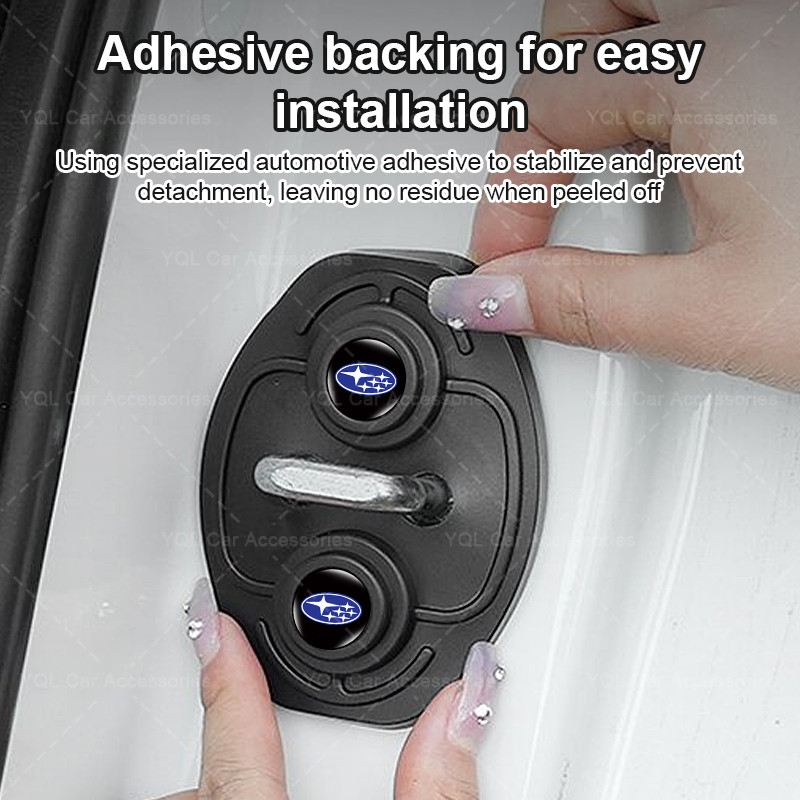 Đen Khóa Cửa Ô Tô Bảo Vệ Bao Cửa Xe Ô Tô Khóa Bao Viền Cho Subaru Impreza WRX STI GDB Forester Liberty