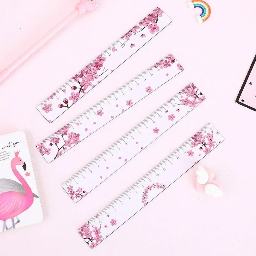 Set 4 cây Thước dẻo 18cm họa tiết Kawaii dễ thương
