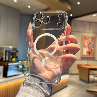 [JLK] Ốp từ tính siêu mỏng bằng nhựa cứng trong suốt sang trọng cho iPhone 17 Air 16E 16 15 14 Plus 13 12 11 Pro Max Vỏ bảo vệ Camera