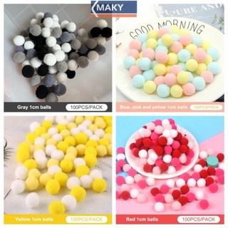Onetimingcool 100 Cái / lốc Pompom Fluffy 10 Mm Coloful Sang Trọng Thủ Công Thủ Công DIY Trang Trí Băng Đô Tóc Chất Liệu Phụ Kiện VN