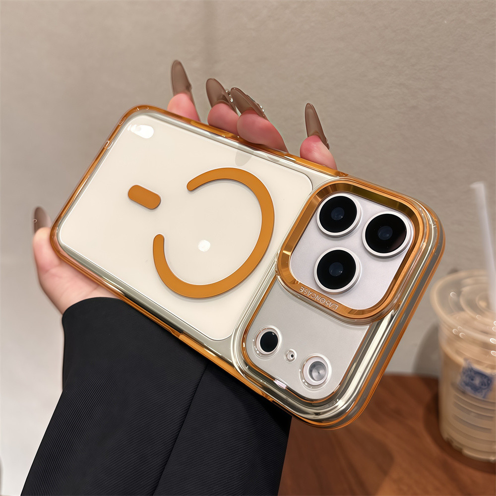 Ốp điện thoại từ tính trong suốt chất lượng cao cho IPhone 17 Pro Max Air 15 16 Pro Max Bảo vệ ống kính chống rơi Vỏ cứng Vỏ bảo vệ điện thoại