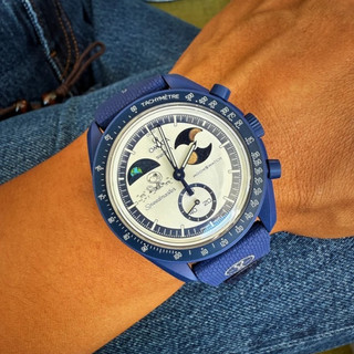 Moonwatch Snoopy MOONSHINE VÀNG Đồng hồ nam mới Quarz Chronograph Đồng hồ đeo tay dạ quang