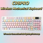 Lychee Gaming C98PRO Bàn Phím Cơ Không Dây Tùy Chỉnh 2.4g Bluetooth Có Dây Ba Chế Độ Màn Hình Hiển Thị Núm 98 Phím RGB Chiếu Sáng Bé Gái Trò Chơi Văn Phòng — ảnh 1