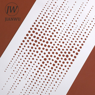 JIANWU Vintage Rỗng Chấm Phong Cảnh Rỗng Chất Liệu Cắt Dán Mặt nạ Bảng Tem Sáng Tạo DIY Tạp Chí Văn Phòng Phẩm