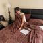 DONOVANQQ Bướm Jacquard Flannel Chăn, Chăn mềm mại thân thiện với da, Chăn ngủ ấm áp 3D màu trơn sáng tạo Phòng điều hòa