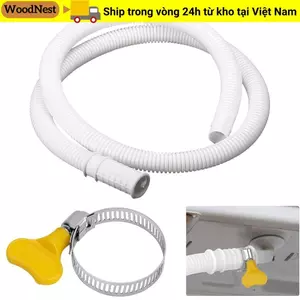 Ống máy giặt WOODNEST, Ống thoát nước điều hòa dày màu trắng, Ống thoát nước bằng nhựa 1-5M