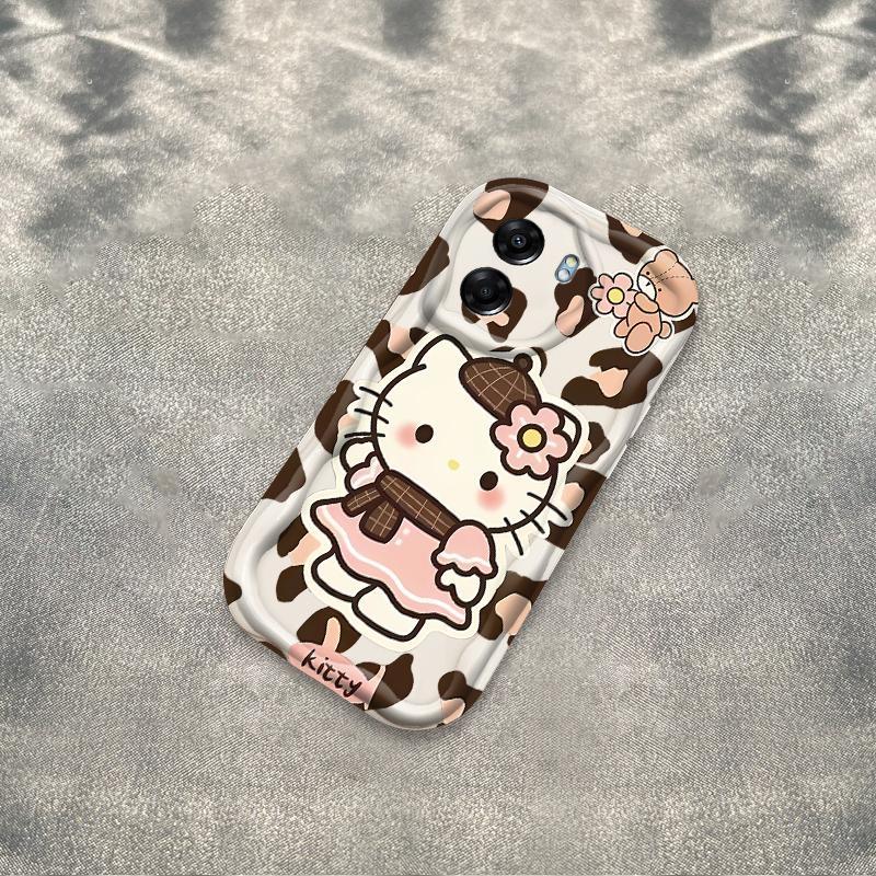 Ốp Silicon Hoạt Hình Cho OPPO A5X A6 Pro A6X 4G 5G 3D Thẩm Mỹ Mềm Ốp lưng TPU Da Báo Kitty Ốp Lưng Chống Sốc