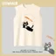 Hoạt Hình Vui Nhộn Mèo In 2024 Phong Cách Mới Áo Thun Không Tay Áo Vest Nam Nữ Mùa Hè Rời Thể Thao Áo Vest Top