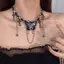 PNPIA- Thời Trang Bướm sel Nelace Ngọt Ngào Mát Gia Vị Cô Gái Tính Khí Phóng Đại Ánh Sáng Thiết Kế Sang Trọng Da Xương Đòn Dây Chuyền Quà Tặng