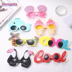 Kính râm dự tiệc BORAGETE Luau Trẻ em Người lớn Trẻ em Đảng ủng hộ Kính dự tiệc theo chủ đề bãi biển