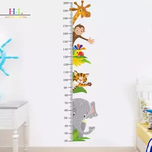 HL Mới Tự Dính Động Vật Chiều Cao Stiers Cho Phòng Trẻ Em Đo Chiều Cao Cho Mẫu Giáo Trẻ Em Trang Trí Tường LMWU