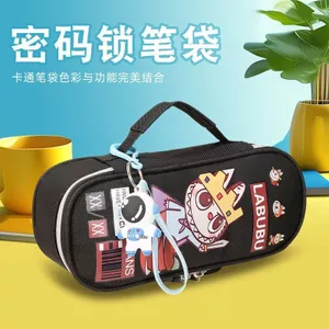 Hộp đựng bút chì khóa mật khẩu dung tích lớn Học sinh tiểu học Học sinh trung học cơ sở Hộp văn phòng phẩm Labubububu mới Bút chì đa chức năng 260616