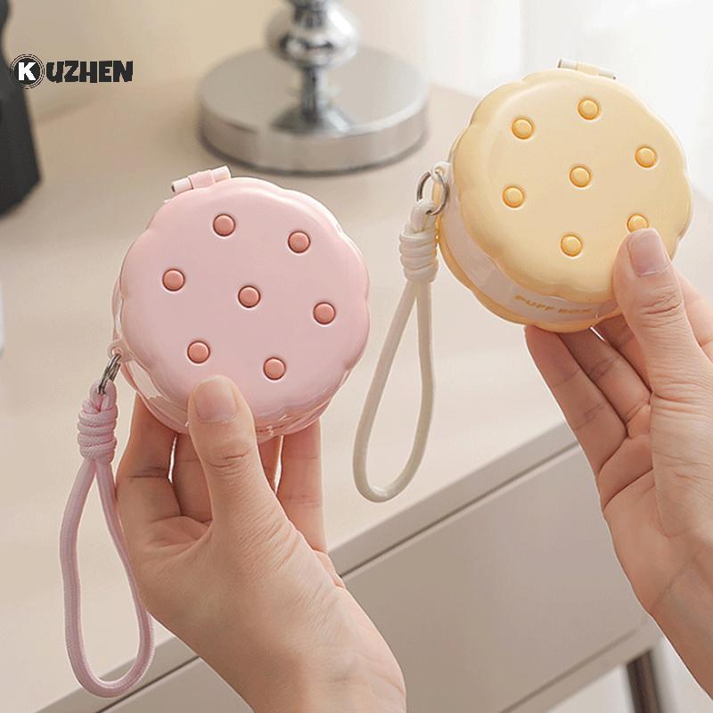 Hộp đựng phấn bột di động hai lớp KUZHEN, Hộp thoáng khí bột khô và ướt, Hộp trang sức chống bụi và thông gió HOT