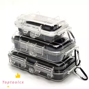 TOPTOOLCX Hộp Bảo Quản Kín, Hộp Khô Thiết Bị Hộp Cắm Trại Chống Sốc, Hộp Dụng Cụ Chống Thấm Nước Chuyên Nghiệp ABS Trong Suốt