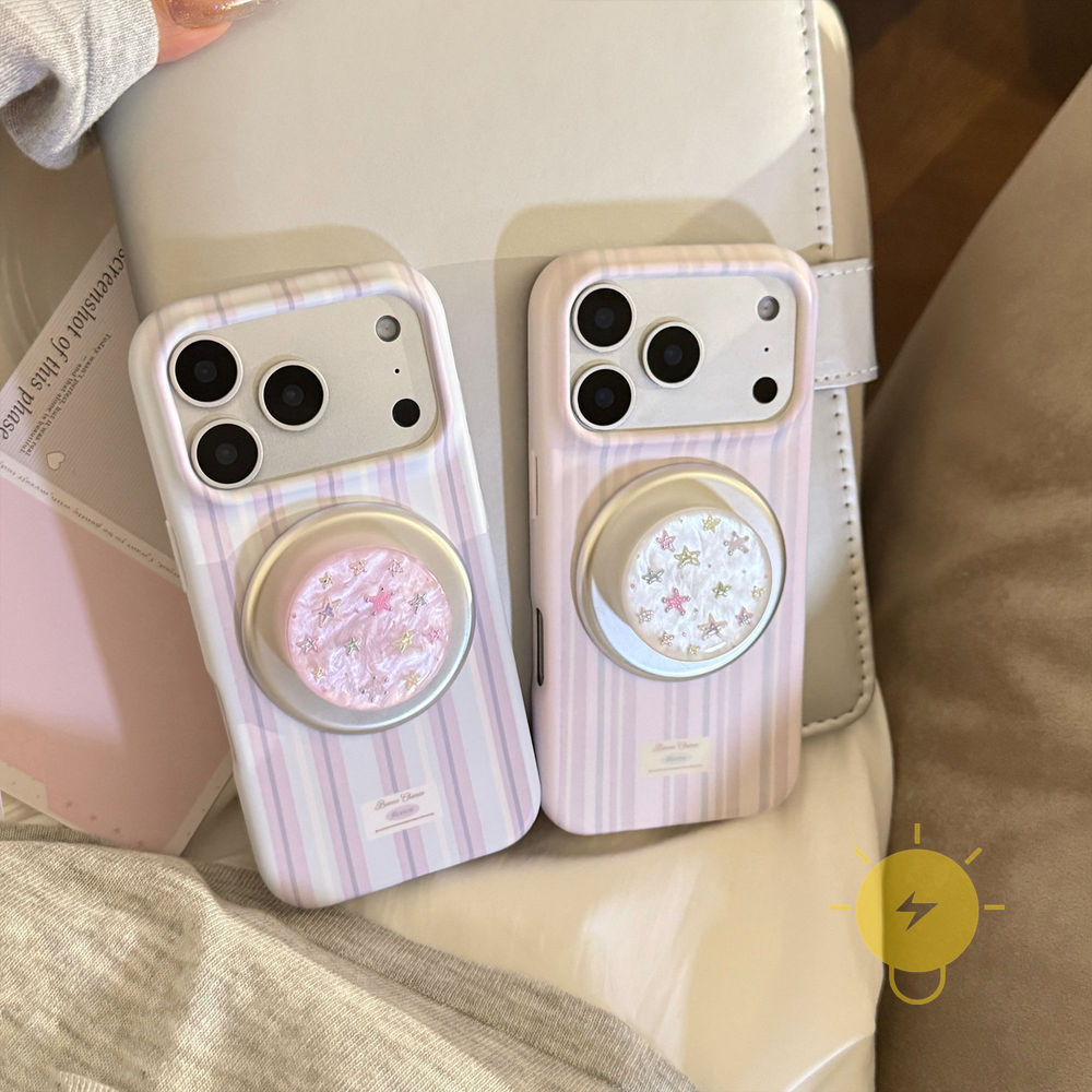 Phone Case For iPhone 17 Pro Max 16 15 14 13 with Griptok TPU Magnetic Gilding with Griptok Soft Aesthetic Korean Cute