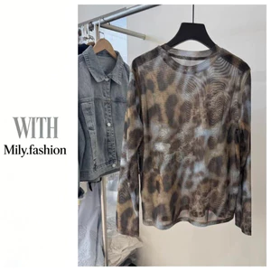 Milyfashion Size Lớn Rời Ôm Hơn Nhìn Retro Tie-Dye See-Through Gạc Chống Nắng t Mùa Hè Mỏng Top 49Q6