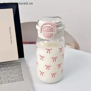 COD Bình Nước Dễ Thương Có Ống Hút Nhựa Di Động Bật Lên Nắp Cốc Nước Cho Trẻ Em Kawaii Chai Nước Chống Rò Rỉ Chai Uống Dễ Thương MỚI