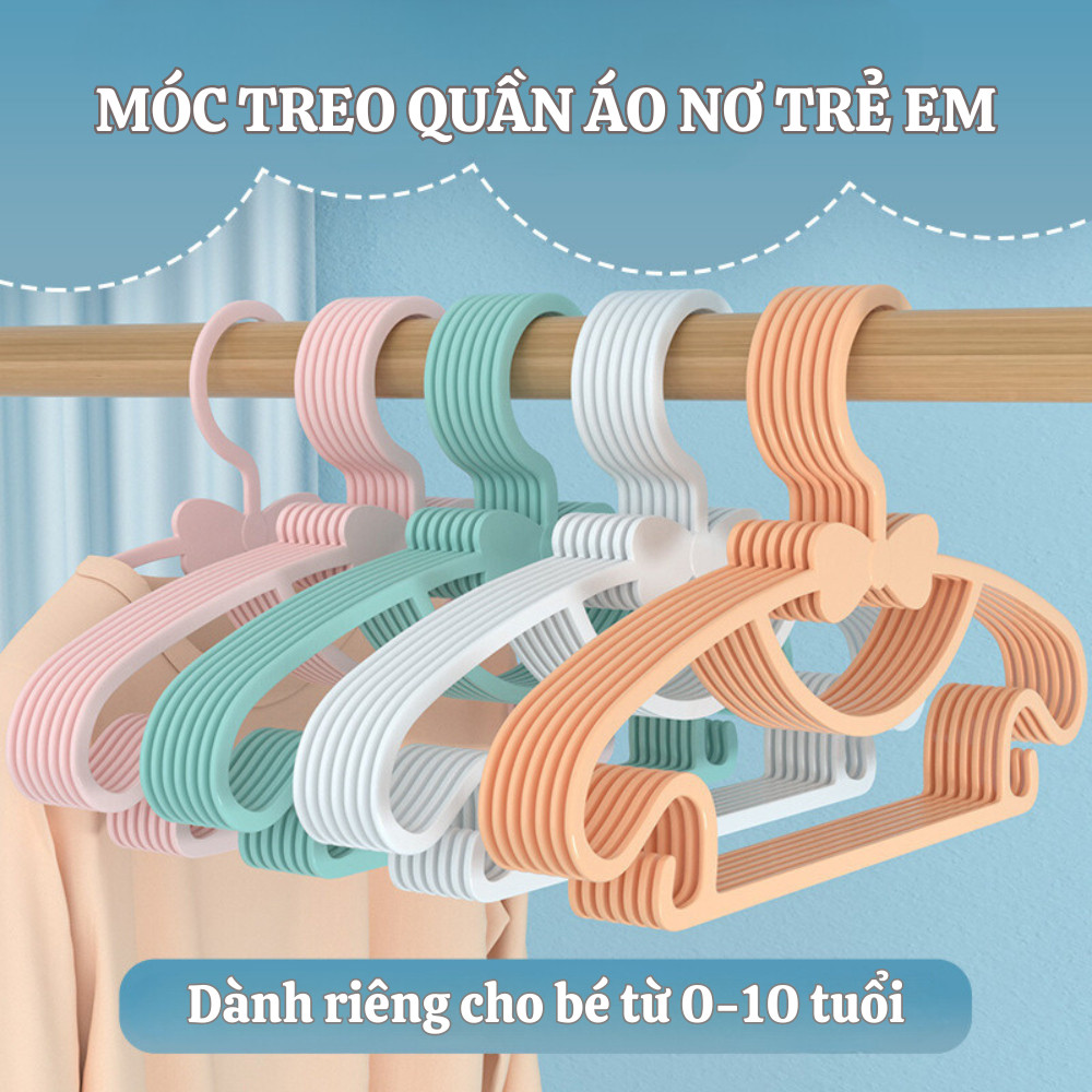 Combo 40 Móc Quần Áo Trẻ Em Thiết Kế Hình Nơ Dễ Thương HOMIE Móc Phơi Đồ Trẻ Sơ Sinh Nhựa PP An Toàn