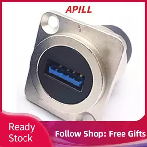 Apill Dioche USB3.0 Đầu nối gắn bảng điều khiển từ cái sang ổ cắm USB loại D truyền dữ liệu ổn định cho tủ 86 (Vỏ màu đen)