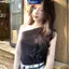 MAKY Không Đều Một Vai Tắt Vai Áo Vest Thiết Kế Không Tay Họa Tiết Màu Trơn Đa Năng Mặc Vải Co Giãn Cao VN