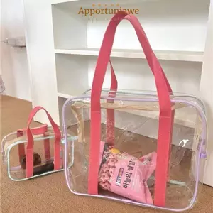 IAPPORTUNIA Túi thạch trong suốt, Túi đi biển chống nước PVC, Bán chạy Túi giặt trong suốt dung tích lớn ngoài trời