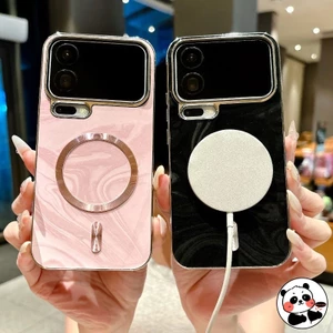 Vỏ từ tính Moiré thanh lịch cho OPPO Reno 14 13 11 Find X8 X7 X6 Pro 5G 4G Vỏ sạc không dây Da sang trọng Vỏ điện thoại doanh nghiệp mềm đơn giản