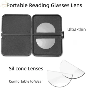 AWNGD 1 Cặp Ống kính lão thị dính, Ống kính đọc sách hai tiêu điểm bảo vệ mắt bằng silicon, Kính đọc sách phóng đại chống ánh sáng xanh có thể tái sử dụng cho nam nữ