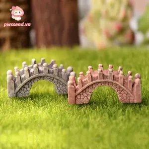 PWSEND Cầu Nhựa Thủ Công, Thu Nhỏ Kích Thước Nhỏ Nhựa Cầu Thu Nhỏ, Phong Cách Tòa Án Nóng Thủ Công DIY Chất Liệu Nhựa Cầu Trang Trí Cảnh Quan Trang Trí