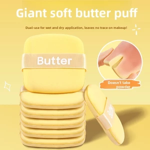 Bông Mút Đệm Khi Trang Điểm Hình Bánh Quy Bơ Siêu Mềm Khô Và Ướt Không Nuốt Phấn Phủ Phấn Dặm Cushion Cao Cấp