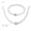 PNPIA- 3in1 Bộ Nữ Cô Dâu Cưới Bộ Kim Cương Giả Ngọc Trai Giả Nelace Vòng Tay Bông Tai Dự Tiệc Trang Sức Quà Tặng