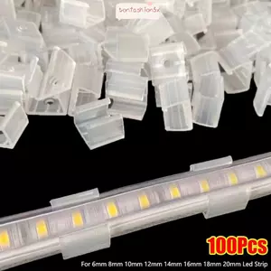 ITRUMPET 100 Chiếc Khóa Gắn Đèn, Giá Đỡ Đèn Nhựa Lắp Dải LED Cố Định Kẹp, 5050 / 5730 / 2835 8-20mm 220V Đầu Nối Giá Đỡ Đèn Tường COB Linh Hoạt