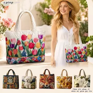 Túi Tote In Hình Nữ CPINCP, Túi Xách Du Lịch Vải Vintage, Thời Trang Hợp Thời Trang Dung Tích Lớn 2D In Họa Tiết Nhẹ Sang Trọng Túi Đeo Vai Nữ Cô Gái