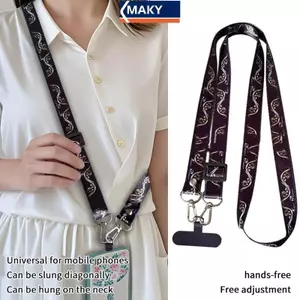 MAKY Có Thể Điều Chỉnh Đeo Ngang Dài Điện Thoại Di Động Dây Đeo Neband Dây Chống Mất Dây Điện Thoại Đa Năng Dây Đeo Dây Kẹp Dây Treo VN