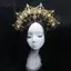 AqToCna Gothic Spiked Halo Crown Đính Hạt Dây Xích Tiara Gothic Phụ Kiện Sang Trọng Mũ Tự Làm Chất Liệu Paage AqToCna