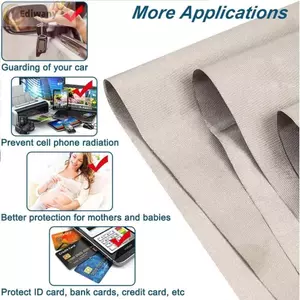 EDIWANY RFID Che Chắn Khối, Chất Liệu Polyester Dẫn Điện Niken Đồng Faraday Vải, Khối Bạc Tín Hiệu Vải EMF EMI RF RFID Che Chắn
