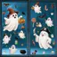 Đề Can Cửa Sổ Halloween Ma Dễ Thương 1 / 2 Tờ Có Thể Tháo Rời Không Có Dư Lượng In Sinh Động Để Trang Trí Tiệc Trường Học Tại Nhà [VN]