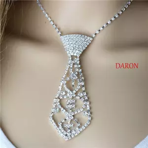 Cà Vạt Kim Cương Giả DARON, Cà Vạt Nữ Lấp Lánh Sáng Bóng, Vintage Kim Loại Tiếng Anh Quý Ông Phong Cách Công Sở Quan Hệ Tiệc Cưới