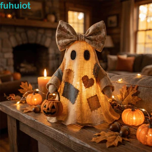FUHUIOT Trang Trí Halloween, Phù Hợp Với Bí Ngô Mềm Mảnh Vải Chắp Vá Ma, Neat Khâu Phong Cách Cổ Điển Cấu Trúc Nhẹ Trang Trí Halloween Bố Trí Tiệc Halloween