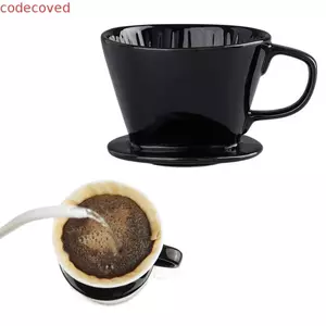 Máy pha cà phê COCODECOVED, Bộ lọc cà phê đáy phẳng bằng gốm, Văn phòng nhỏ giọt cà phê gốm sứ không chứa BPA có thể tái sử dụng tinh tế