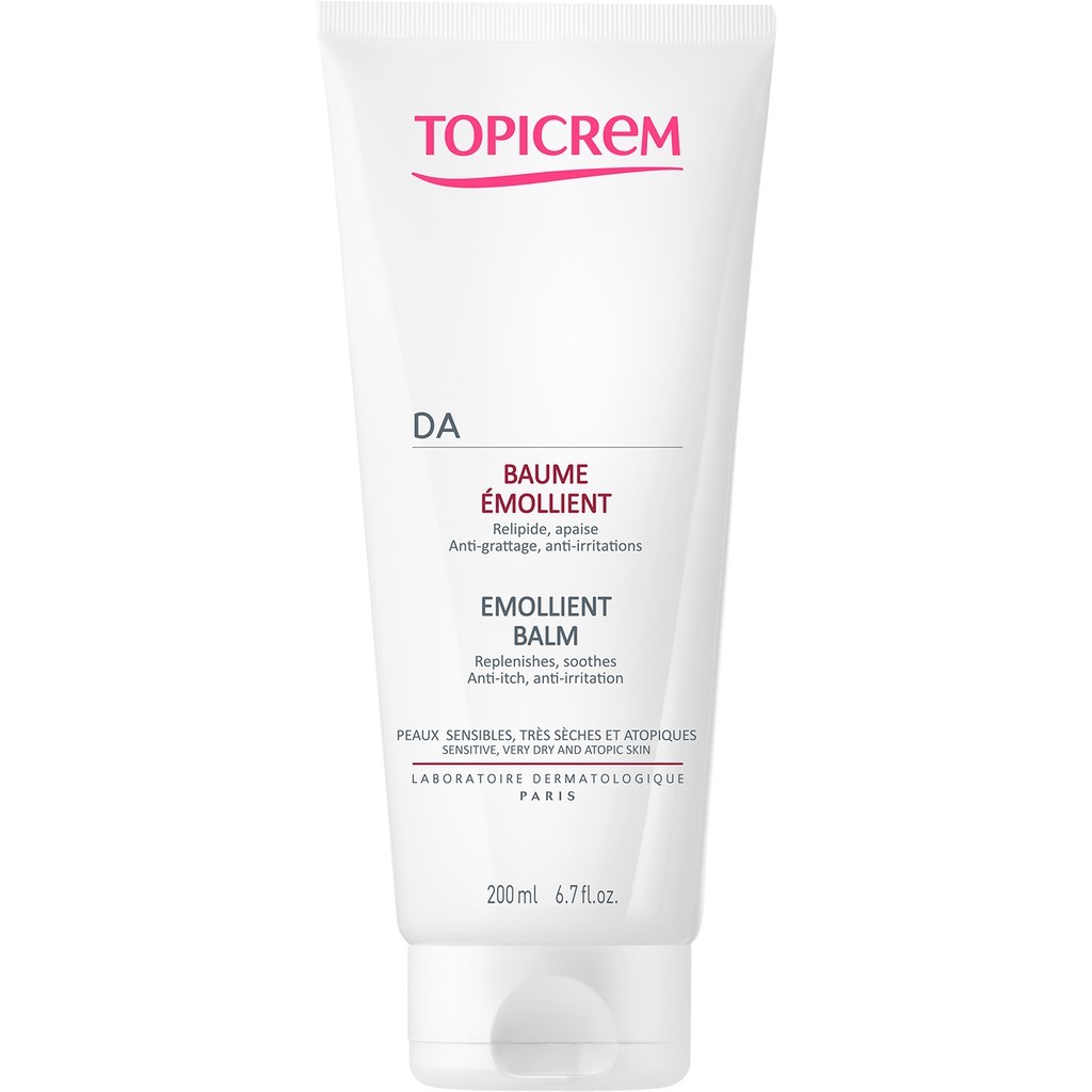 Kem dưỡng TOPICREM DA PROTECT EMOLLIENT BALM 200ml giúp làm êm dịu da dành cho da khô và da cơ địa