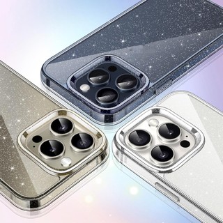 Ốp lưng OIie cho iPhone 17 16 15 14 13 12 11 Promax Plus chống sốc bảo vệ camera ốp điện thoại dẻo trong cho nữ GLITTER