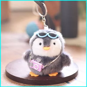 HK1 Penguin Plushie Móc khóa có kính râm Túi đựng máy ảnh Mini Túi dễ thương Charm KH1