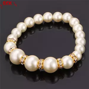 ECK 3in1 Bộ Thanh Lịch Mô Phỏng Ngọc Trai Nelace Bông Tai Vòng Tay Dài Nelace Nữ Cô Dâu Cưới Trang Sức Quà Tặng HOT