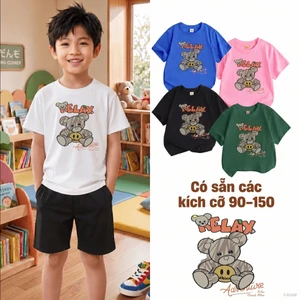 Áo cộc tay bé trai Thấm hút mồ hôi Mềm mịn bé trai 10-40kg