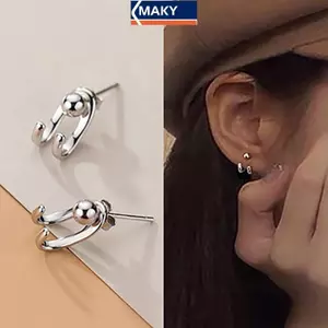MAKY Xu Hướng Mới Đơn Giản Bông Tai Bông Tai Cá Tính Hip-hop Niche Móc Hình Bông Tai Dành Cho Nữ Trang Sức Dự Tiệc VN